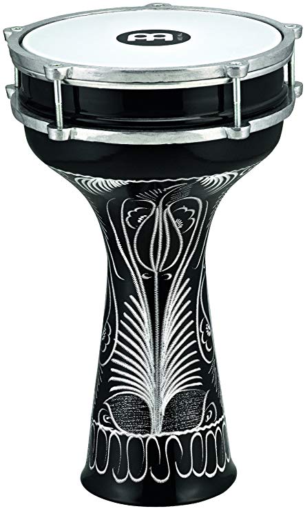 Meinl Darbuka with Hand Engraved Aluminum Shell - MADE IN TURKEY - 8" Tunable Synthetic Head, 2-YEAR WARRANTY (HE-124)