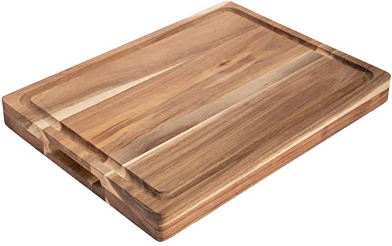 Large Multipurpose  Reversible Cutting Board for Kitchen with Deep Juice Groove Organic Acacia Wood cutting board- Chopping Boards-Cheese Board -Charcuterie Board:16×12×1.45inch
