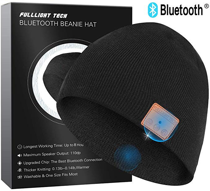Upgraded V4.2 Bluetooth Beanie Hat Headphones Wireless Headset Winter Music Speaker Hat Knit Running Cap with Stereo Speakers & Mic Unique Christmas Tech Gifts for Women Mom Her Men Teens Boys Girls