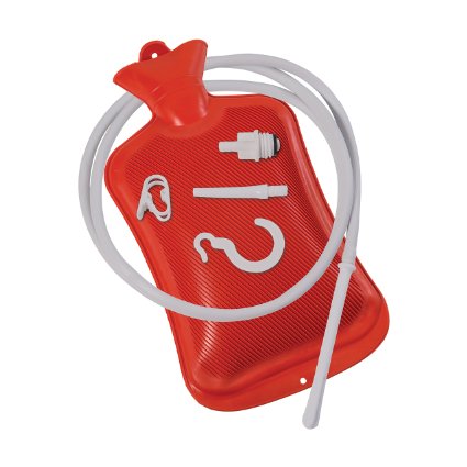 DMI Douche, Enema and Hot Water Bottle Combination, Red