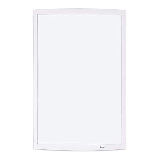 Quartet Dry Erase Board, Whiteboard/White Board, Magnetic, 11" x 14", White Plastic Frame, Silver Corners (63536)