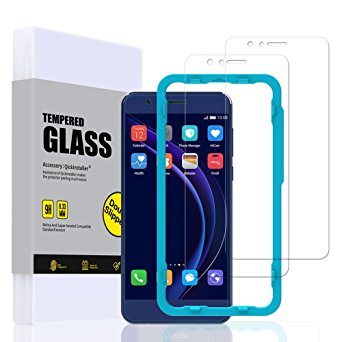 SmartDevil Huawei Honor 8 Screen Protector [2 pack], High Definition Filter Protective Film [ Eye Protect ] [ Touch screen Accuracy ] Tempered Glass for Mobile Phone Huawei Honor 8 (Transparency)