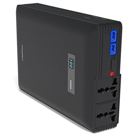 Portable AC Outlet Battery Pack by ChargeTech - 42000mAh 250W / 110V [6-16 Extra Hours For Most Laptops] - External Power Bank Charger for MacBooks, Laptops, Cameras, Camping, CPAP Machines [BLACK]