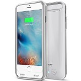 iPhone 6S Battery Case - iPhone 6 Battery Case Trianium Atomic S iPhone 6 6S Portable Charger Charging Case WhiteSilverLifetime Warranty - 3100mAh Battery Pack Juice Bank MFI Apple Certified