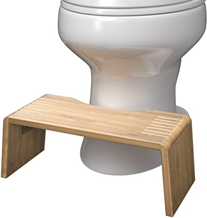 Squatty Potty Oslo Folding Bamboo Toilet Stool 7" Collapsible, Brown