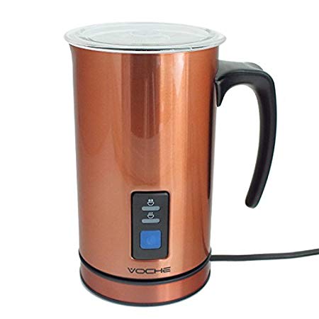 Voche® Cordless Copper Finish Electric Milk Frother and Warmer Coffee Latte Cappuccino Foamer