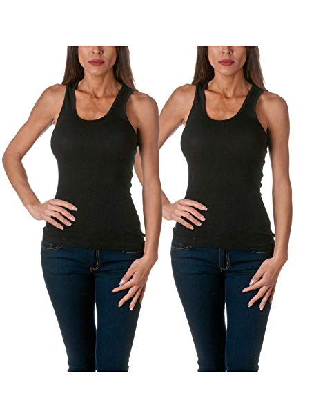 Sofra Women's Cotton Ribbed Tank Top