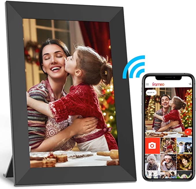 Jeemak WiFi Digital Photo Frame 7 inch Picture Frame with HD IPS Touch Screen Portrait or Landscape Stand Auto-Rotate Share Photos and Videos via App at Anytime and Anywhere