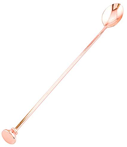 12" Stainless Steel Muddler Barspoon: Perfect for Professional Bars or At Home Use – Copper Plated Mixing Spoon With Muddler Top   – 1-CT – Restaurantware