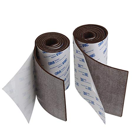 Shintop Felt Tape DIY Adhesive Heavy Duty Felt Strip Roll Cut into Any Shape to Protect Your Hardwood And Laminate Flooring (Brown)