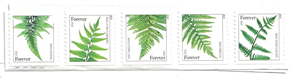 USPS Ferns Forever Stamps - 1 Strip of 10 Stamps