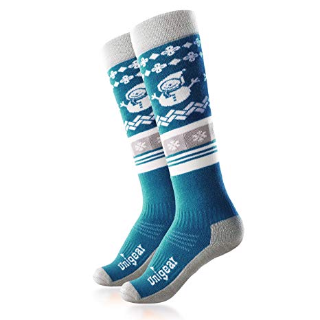 Unigear Kids Ski Socks, Merino Wool Warm and Soft Winter Socks, Over The Calf, Skiing Snowboarding Biking for Boys and Girls