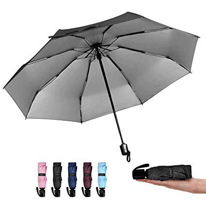 G4Free Mini Travel Sun&Rain Umbrella Lightweight Windproof UV Folding Umbrella for Women and Men