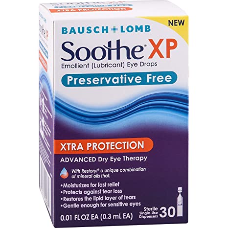 Soothe XP Preservative Free Xtra Protection Dry Eye Drops, 30 Single-use Dispensers (Pack of 2)