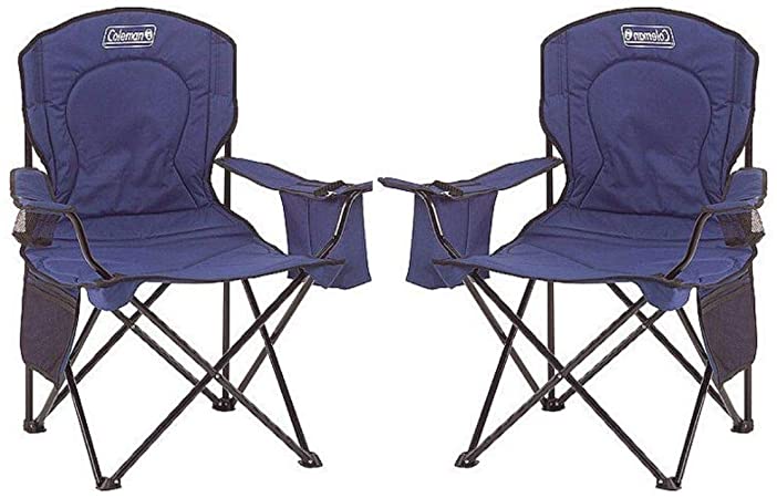 Coleman Portable Camping Quad Chair with 4-Can Cooler