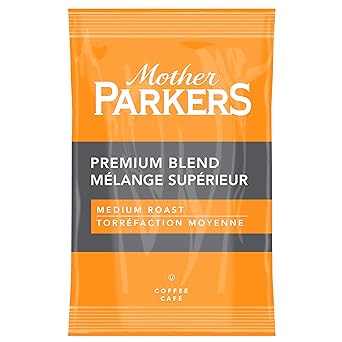 Mother Parkers Premium Blend, Medium Roast, Ground Coffee Fraction Packs, 2.25 Ounce, 64 Count (Pack of 1)