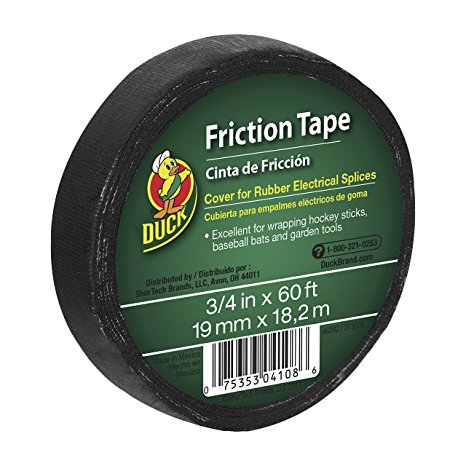 Duck Brand 393150 Friction Tape, 3/4-Inch x 60 Feet, Single Roll, Black