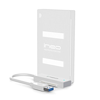 ineo USB 3.0 to 2.5" SATA III Hard Drive Enclosure / HDD Adapter Cable (SATA to USB converter) with case for 2.5 inch 9.5mm & 7mm SATA HDD SSD [T2501 III Plus]