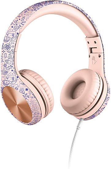 New! LilGadgets Connect  PRO Kids Premium Volume Limited Wired Headphones with SharePort (Children) - Girl Power