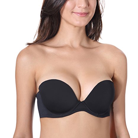 Delimira Women's Smooth Demi Cup Seamless Multiway Strapless Bra