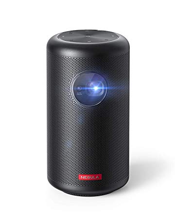 Anker Nebula Capsule Max, Pint-Sized Wi-Fi Mini Projector, 200 ANSI Lumen Portable Projector, 8W Speaker, Movie Projector, 100 Inch Picture, 4-Hour Video Playtime, Outdoor Projector—Watch Anywhere