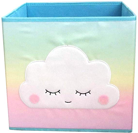 Lovely Little Things Cloud Storage Bins Foldable - Toy Box Collapsible Cube - Boxes for Shelves - Box Storage Decorative - Kids Toys Organizer - Rainbow Container [Unicorn Collection]