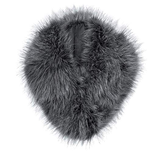 Futrzane Women's Faux Fur Neck Scarf Wrap One Size