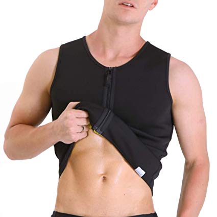 Cimkiz Hot Sweat Vest Neoprene Sauna Vest For Weight Loss Tummy Fat Burner Slimming Shapewear Hot Thermo Body Shaper Sweat Tank Top Black with Zip