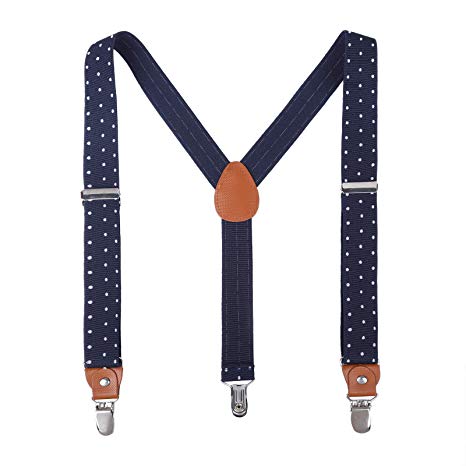 Children Boys Kids Adults Suspenders - Sturdy Metal Clips Genuine Leather suspender