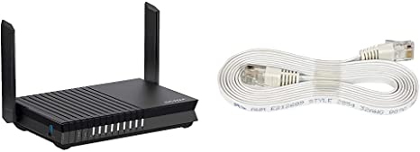 NETGEAR 4-Stream AX1800 WiFi 6 Router (RAX20-100NAS) with Premium CAT5E Flat Ethernet Cable (Catrbr50)