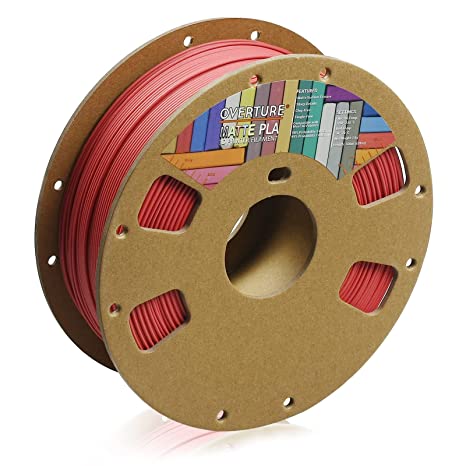 OVERTURE Matte PLA Filament 1.75mm, 1kg Filament (2.2lbs), Cardboard Spool, Dimensional Accuracy  /- 0.03 mm, Fit Most FDM Printer, Jeans Red