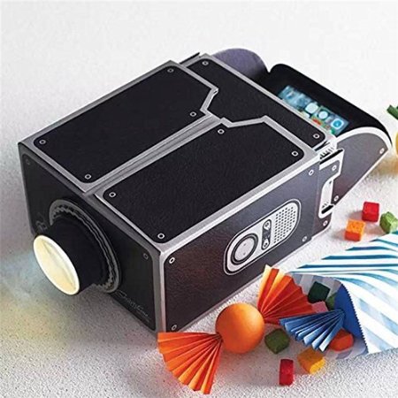 ELEGIANT 8x Zoom Portable DIY Cardboard Cinema Smartphone Mobile Phone Projector for iPhone 6 5s Sumsang Black