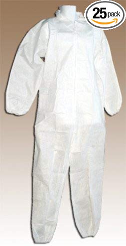 Disposable Economy White Polypropylene Coveralls, XL, 25-Pack WDC25