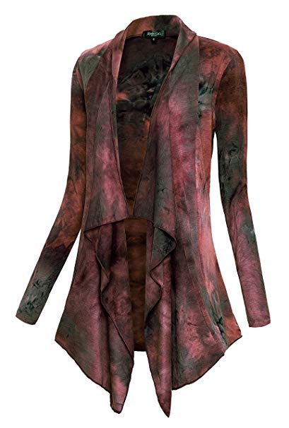 Urban CoCo Women's Drape Front Open Cardigan Long Sleeve Irregular Hem