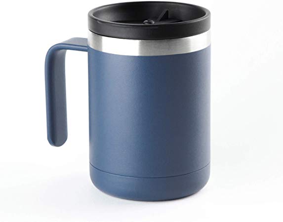 ICONIQ Stainless Steel Vacuum Insulated Tumbler Mug with Built-in Handle and Splash Proof Lid | 12 Ounce | Dusk Blue