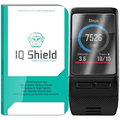 Garmin Vivoactive HR Screen Protector, IQ Shield® Tempered Ballistic Glass Screen Protector for Garmin Vivoactive HR 99.9% Transparent HD and Anti-Bubble Shield - with Lifetime Warranty