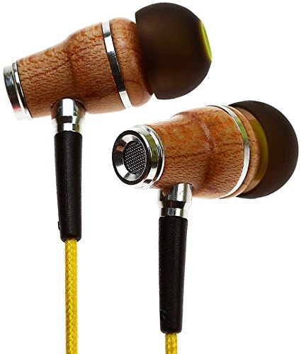 Symphonized NRG Premium Genuine Wood In-ear Noise-isolating Headphones with Microphone (Yellow)