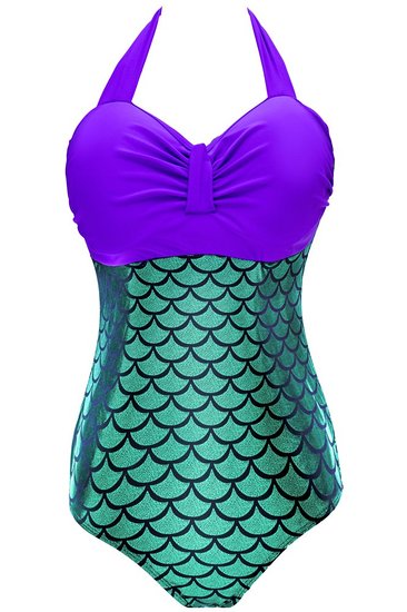 Dasbayla women's One Piece Swimsuit Glitter Mermaid Bikini Plus Size Bikini Sets