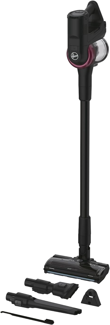 Hoover Cordless Vacuum Cleaner, HF4 with Anti Twist, Up to 30 mins run-time, Lightweight, Extreme Manoeuvrability, LED Lights, Black & Magenta [HF410H]