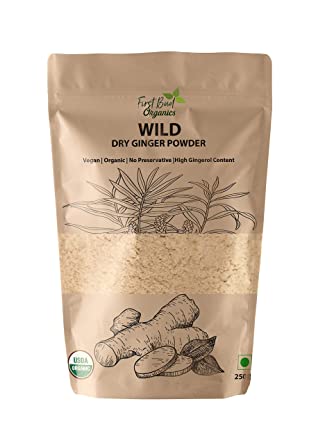 First Bud Organics Dry Ginger Powder 250 g| High Gingerol Content | Organic