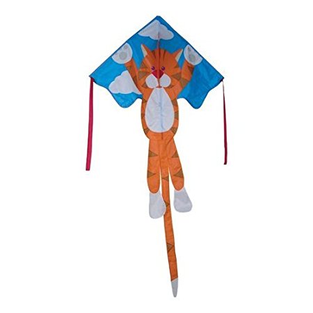 Kite - Large Easy Flyer - Tommy Cat (46" X 90") with 300 Ft 30lb Test Kite String and Winder
