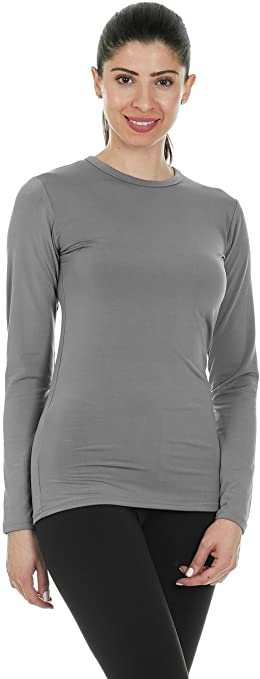 Thermajane Womens Ultra Soft Thermal Underwear Shirt – Compression Baselayer Crew Neck Top