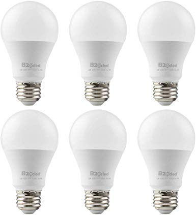 B2ocled LED 12W Light Bulbs - 100 Watt Equivalent A19 Lighting Lamp E26/E27 Screw Base, Non-Dimmable, 800-Lumen,Cool White 6000K (Pack of 6)