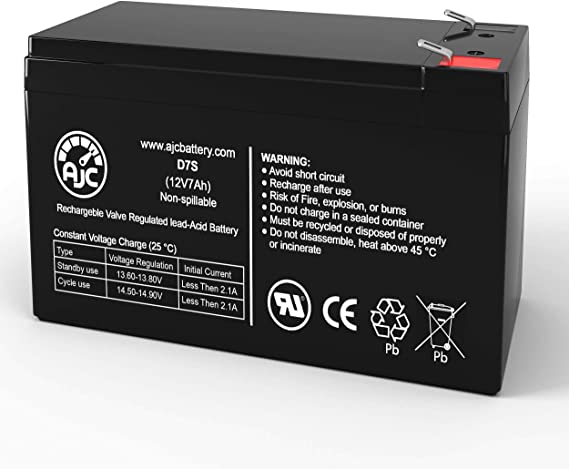 Power-Sonic PS-1270 12V 7Ah Sealed Lead Acid Battery - This is an AJC Brand Replacement