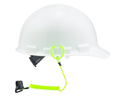 Ergodyne Squids® 3158 Coil Hard Hat Lanyard with Clamp, Lime