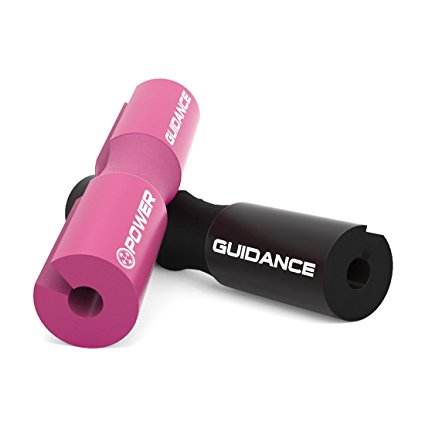 Power Guidance Barbell Squat Pad - Neck & Shoulder Protective Pad - Great for Squats, Lunges, Hip Thrusts, Weight lifting & More - Fit 2'' and Olympic Bars Perfectly (Pink)