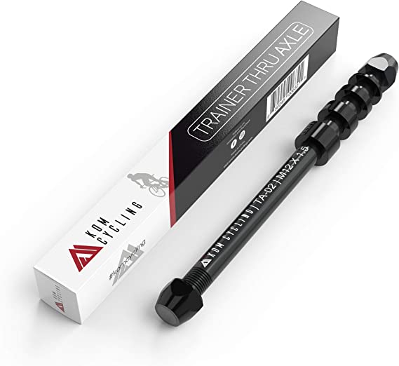 KOM Cycling Thru Axle for Indoor Training - 3 Size Indoor Trainer Axles Available M12 x 1.00mm, M12 x 1.50mm and M12 x 1.75mm - Strong and Secure Indoor Cycling Bike Skewer Thru Axels for Trainers