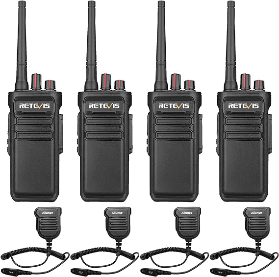 Retevis RB23 Walkie Talkies Waterproof (with Mic),Heavy Duty Two Way,GMRS Radio,Shock-Resistant,Dustproof,2Way Radio Long Range for Construction Jobsite Industrial (4 Pack)