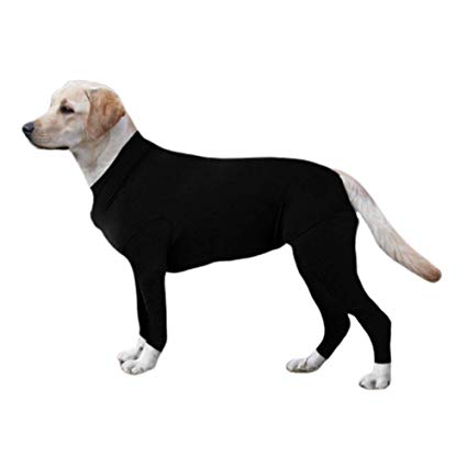 ESHOO Long Sleeves Bodysuit Jumpsuit for Dogs, E Collar Alternative for Recovery,Pet Post Surgery Suit