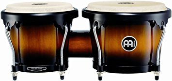 Meinl Percussion HB100VSB Standard Size Rubber Wood Bongos with Natural Skin Heads, Vintage Sunburst (VIDEO)